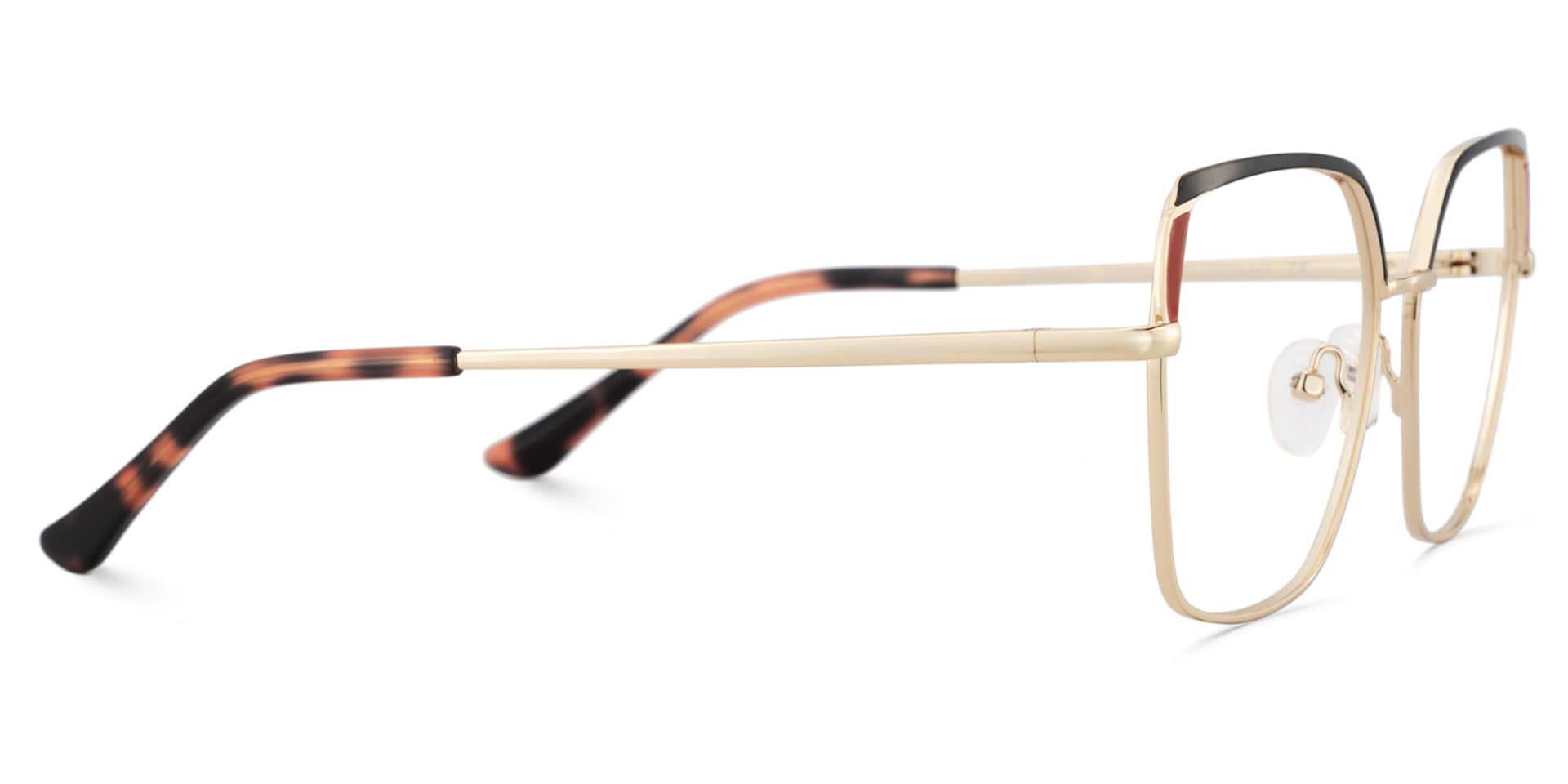 Shayla Metal Square Black Red Frame Glasses | Zeelool4