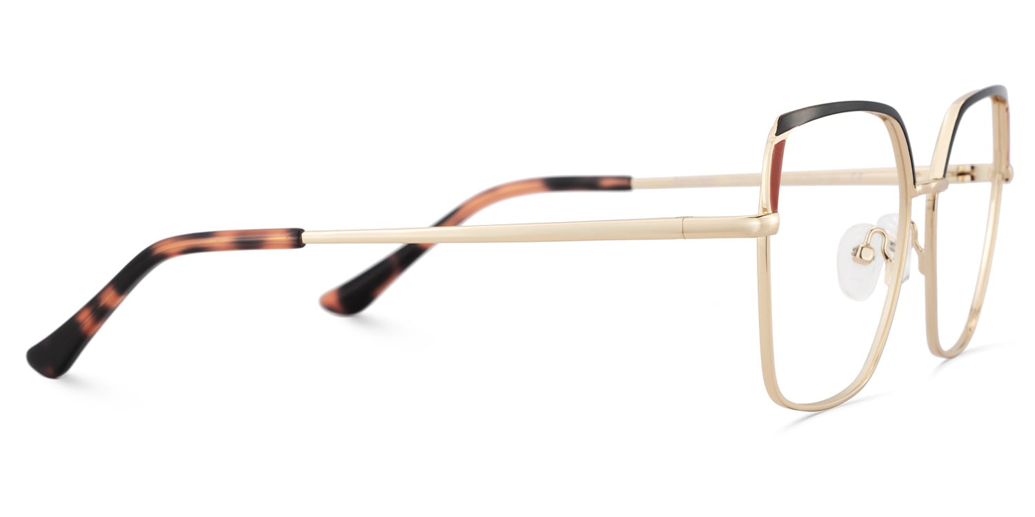 Shayla Metal Square Black Red Frame Glasses | Zeelool4