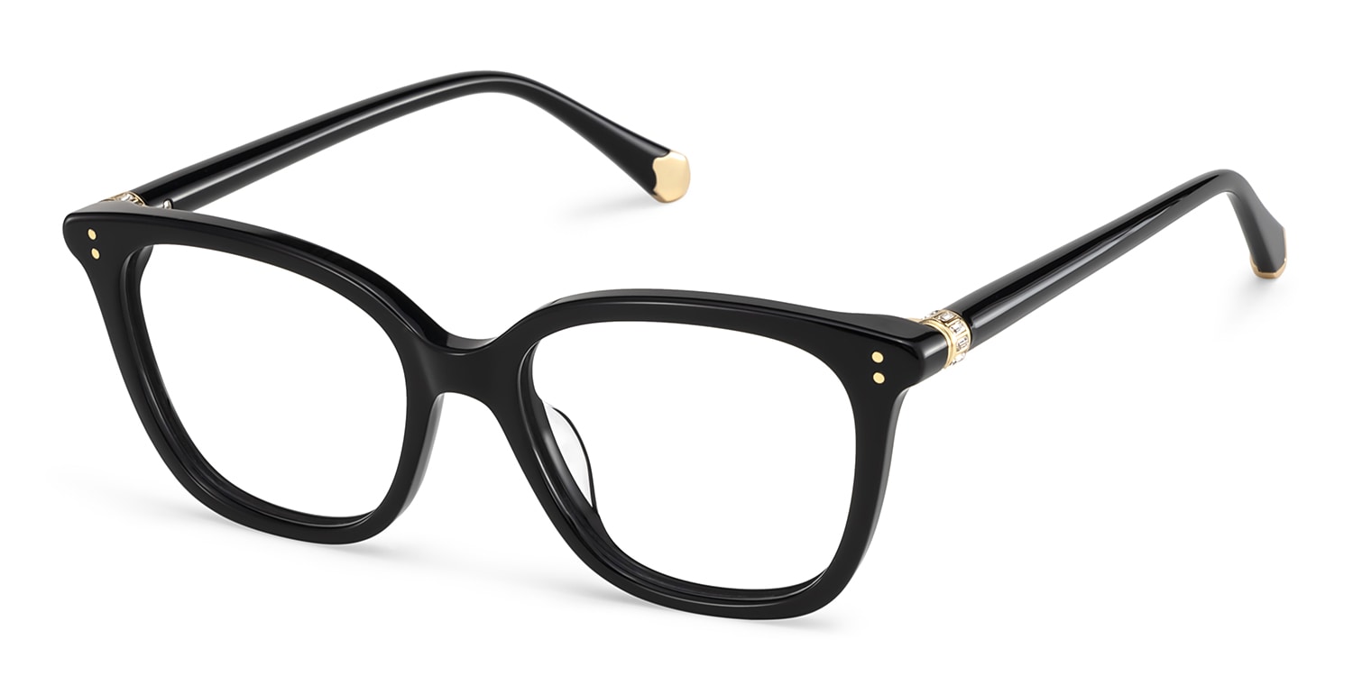 Square Black Eyeglasses- Miles Acetate Frame Glasses5