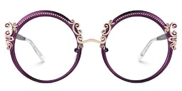Nelida Round Purple Glasses0