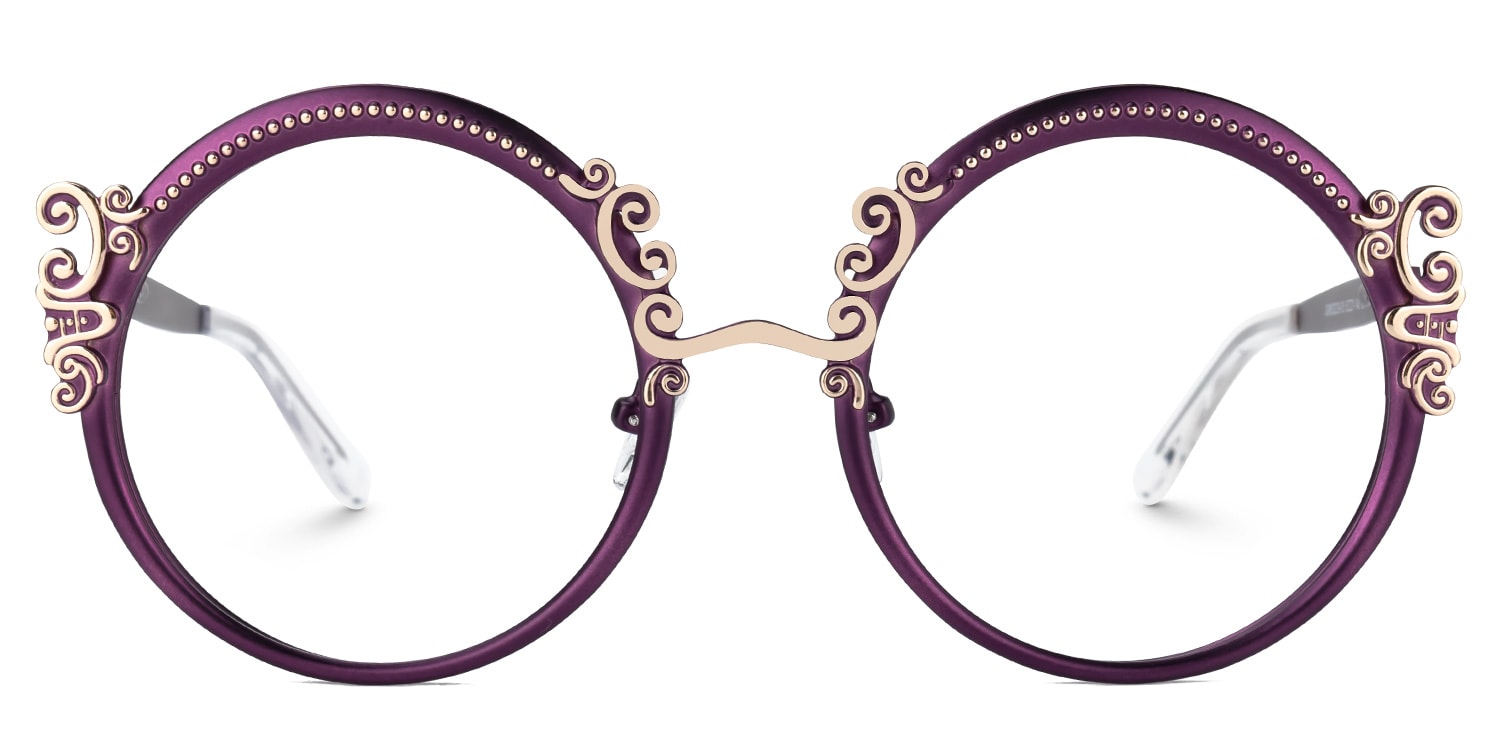 Nelida Round Purple Glasses