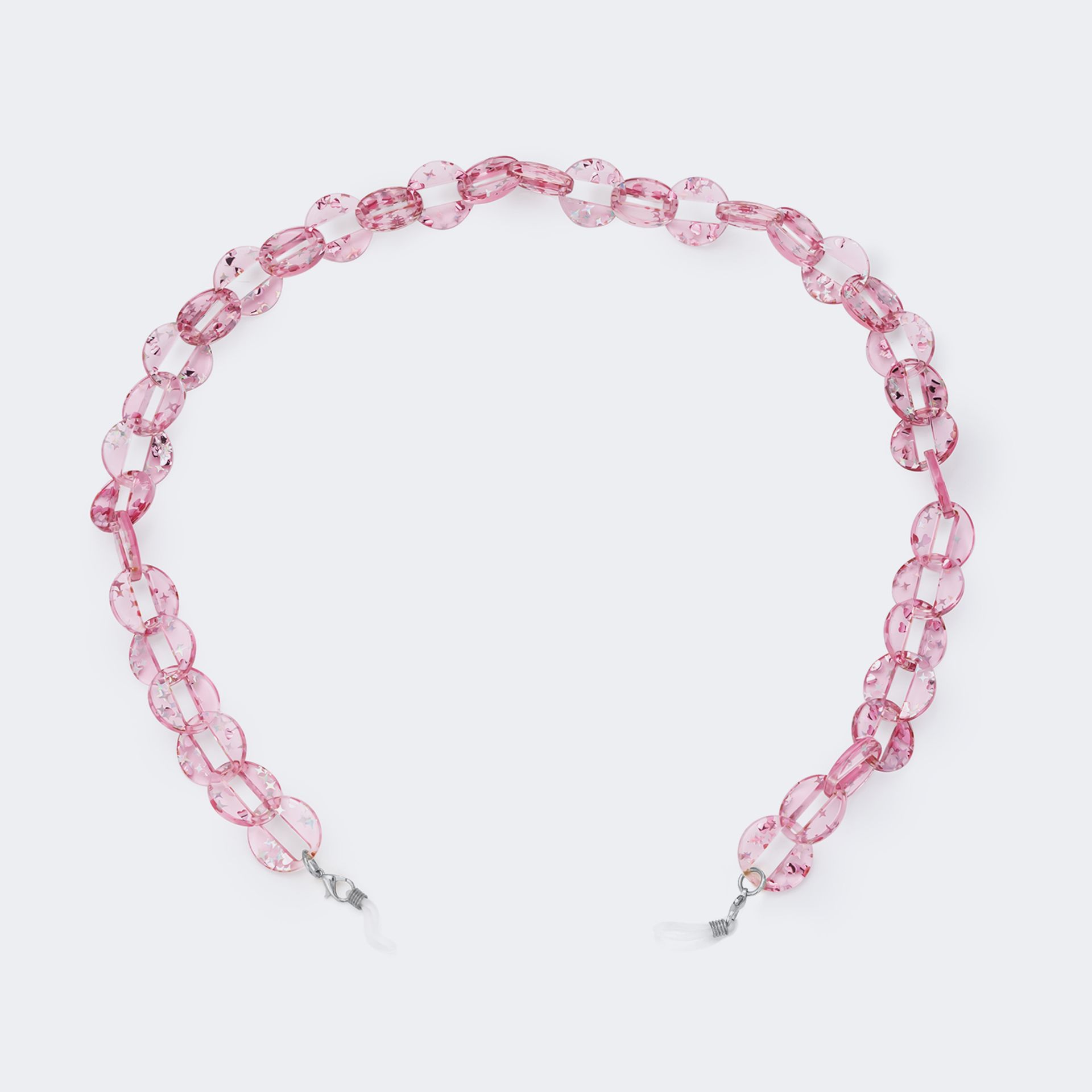 Pink Round Glasses Chain -Sunglasses Transparent Chain1