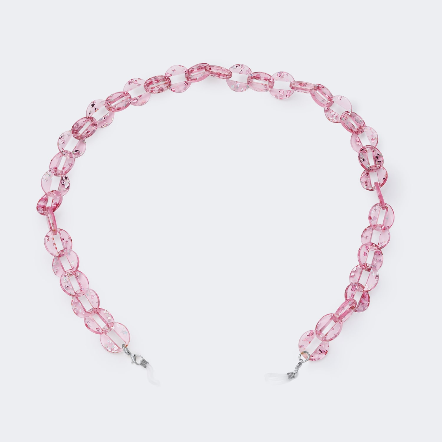 Pink Round Glitter Eyeglasses Chains1