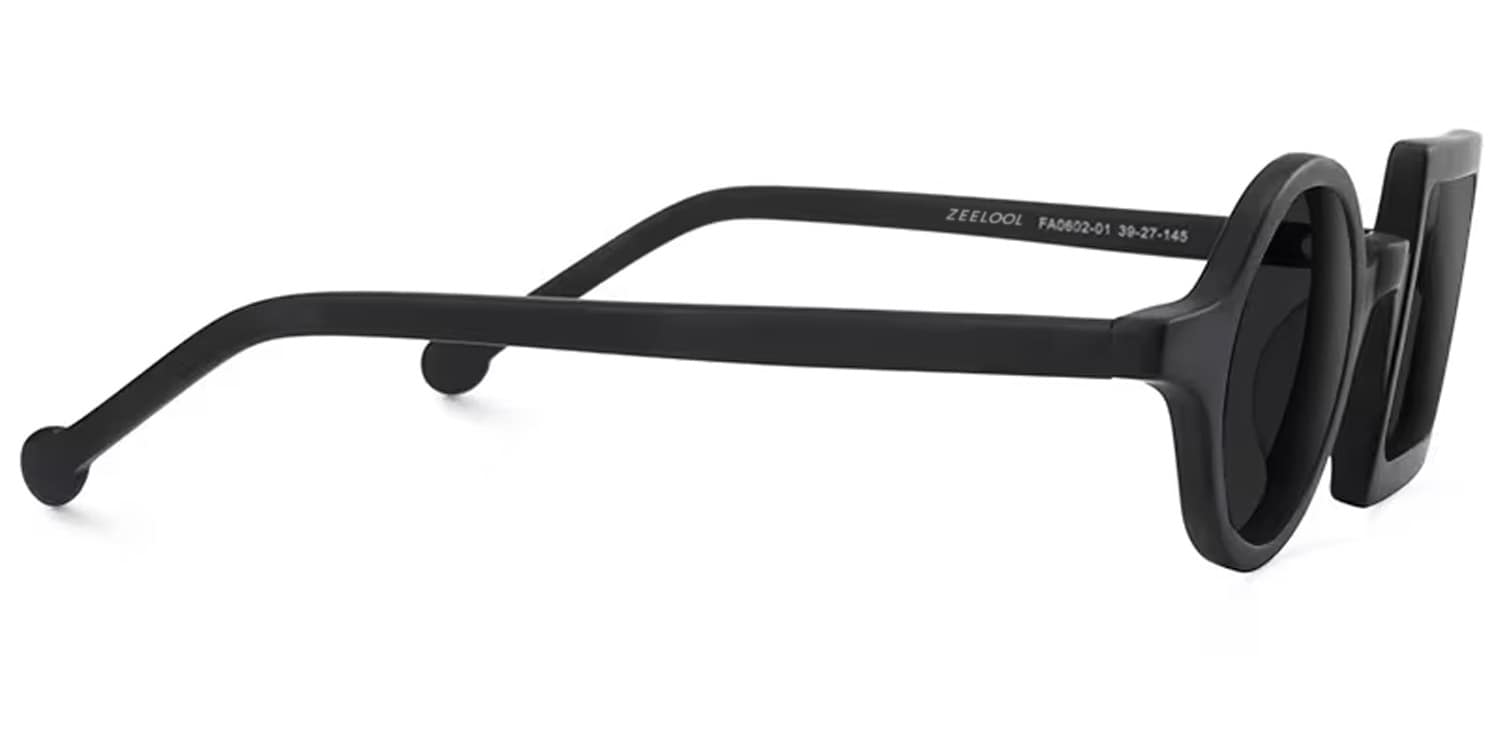 Paola Asymmetric Black Sunglasses2