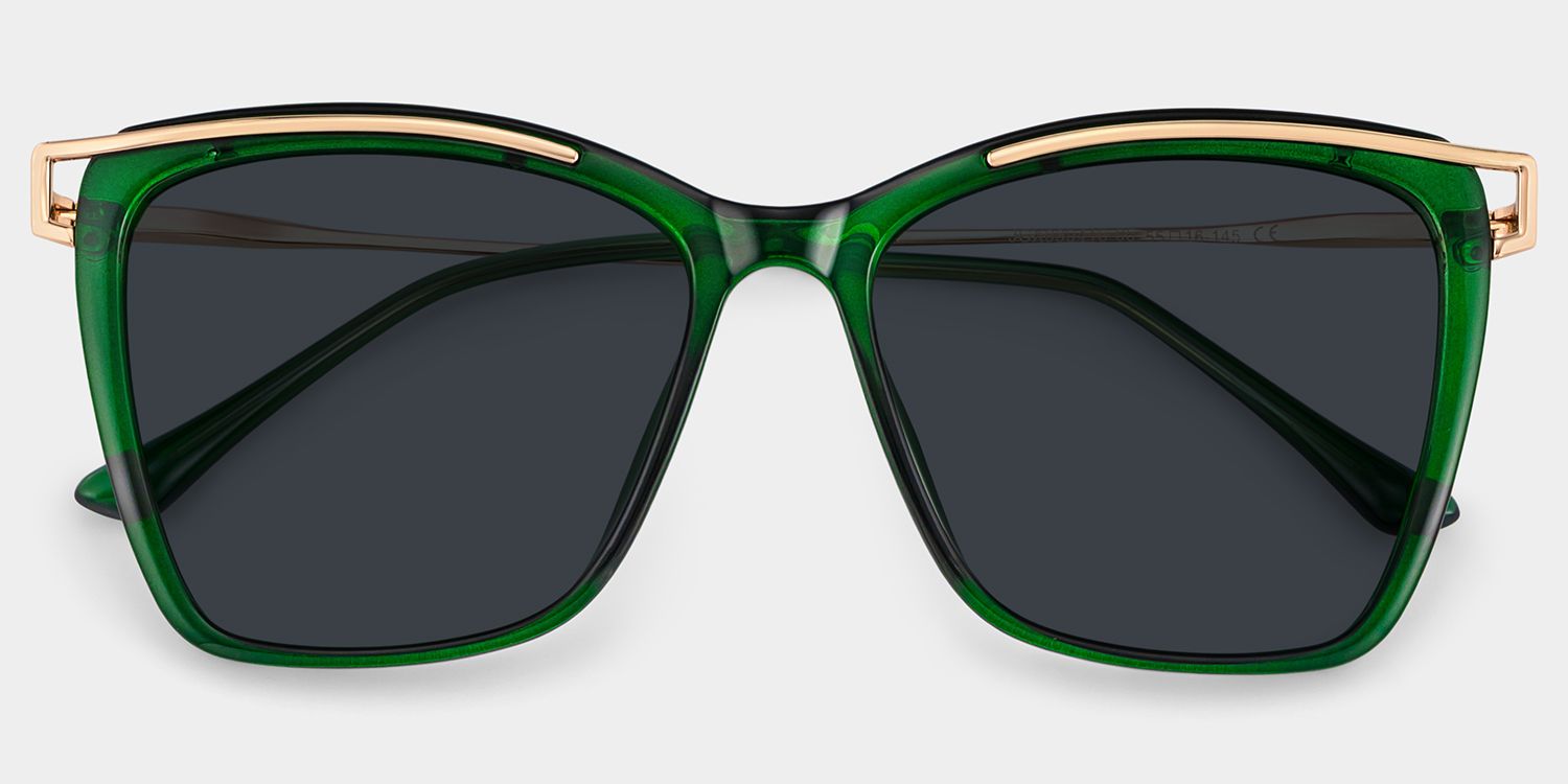 Krystle Mixed Green Square Frame Sunglasses | ZEELOOL1