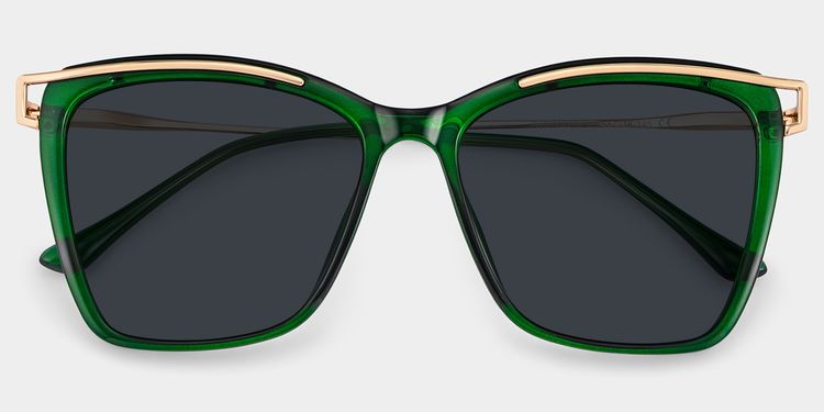 Krystle Green Square Sunglasses
