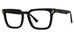 Bashir Rectangle Black Glasses3