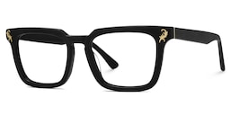 Bashir Rectangle Black Glasses3
