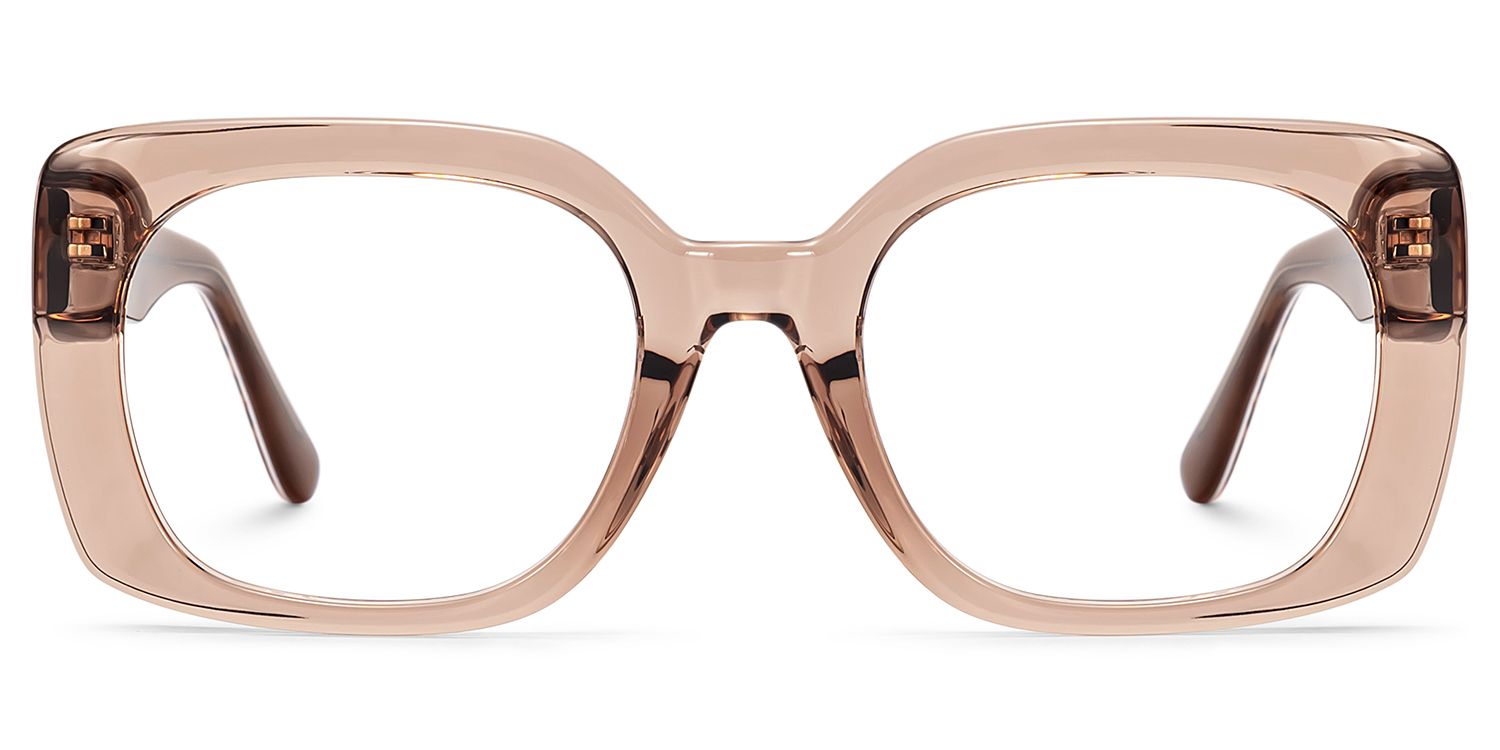 Natalie Beige Square Glasses | ZEELOOL