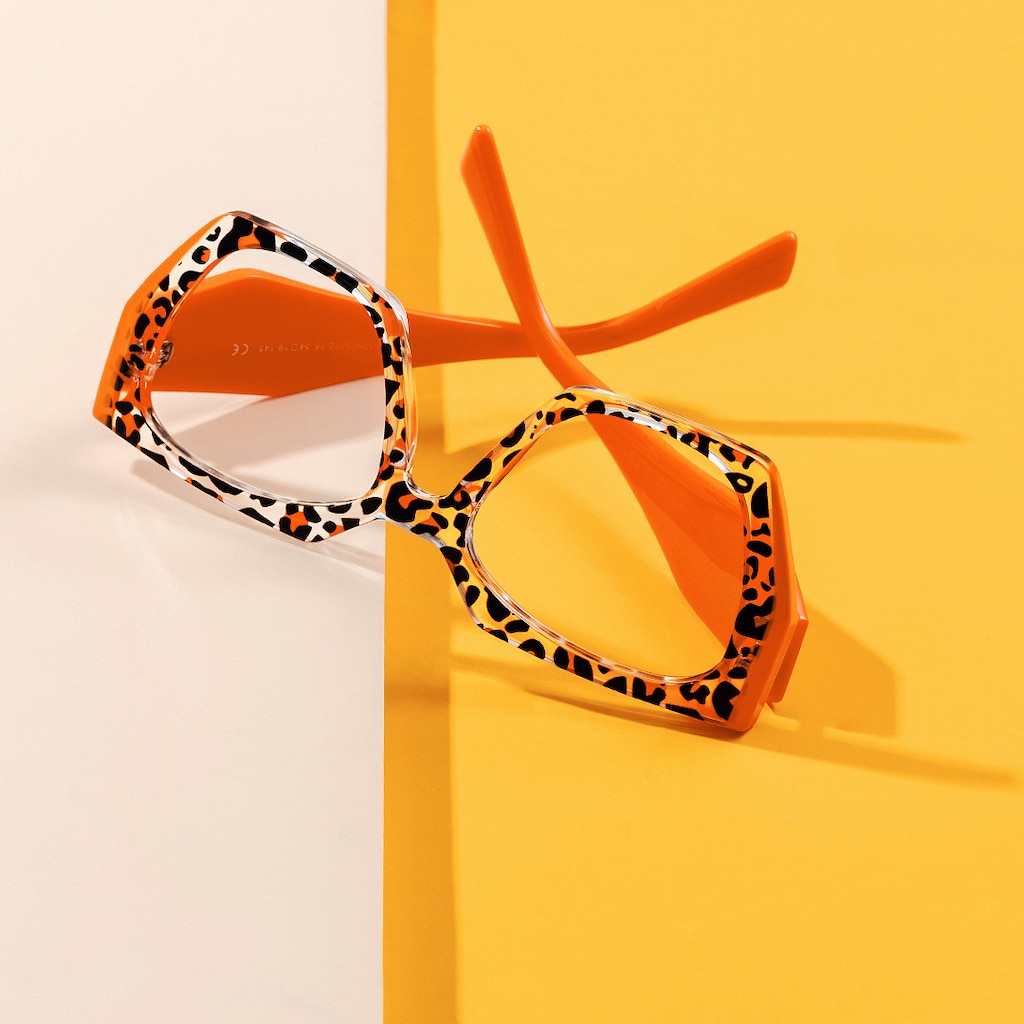 Sileidy Geometric Orange Tortoise Glasses