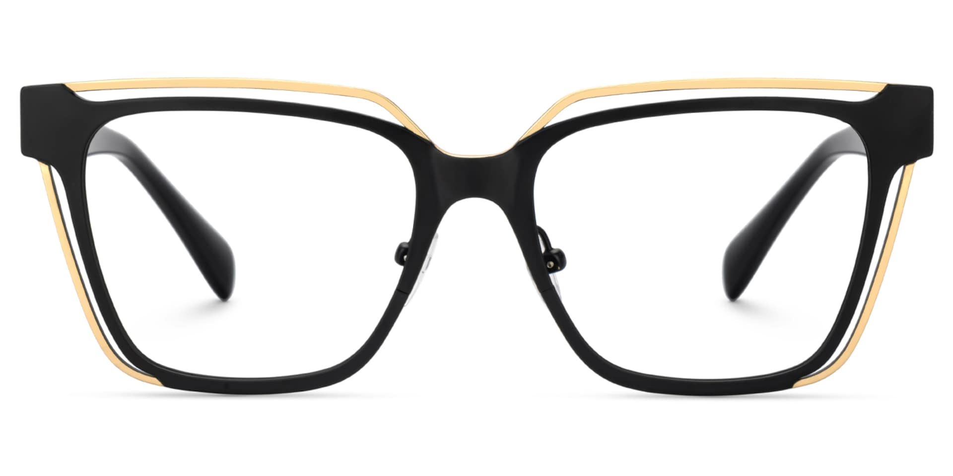 Large Black Glasses With Double Metal1