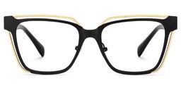 Diorney Rectangle Black Glasses1