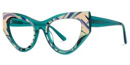 Jallow Cateye Green Glasses1