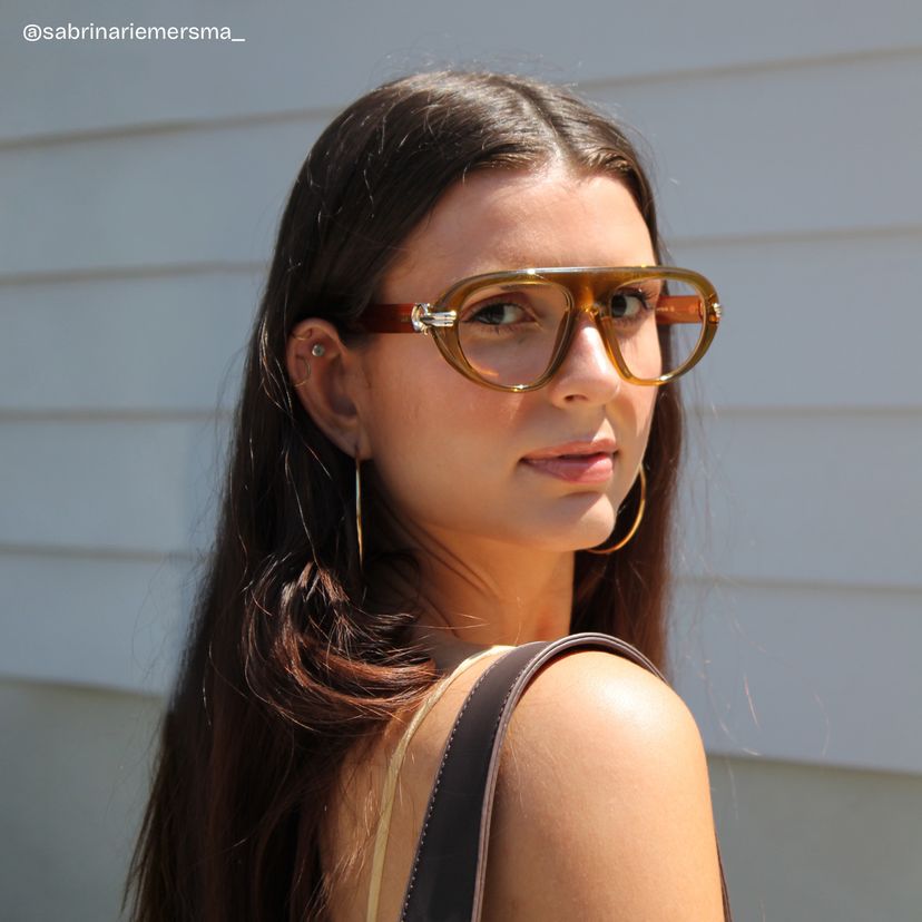 Aveline Brown Aviator Glasses