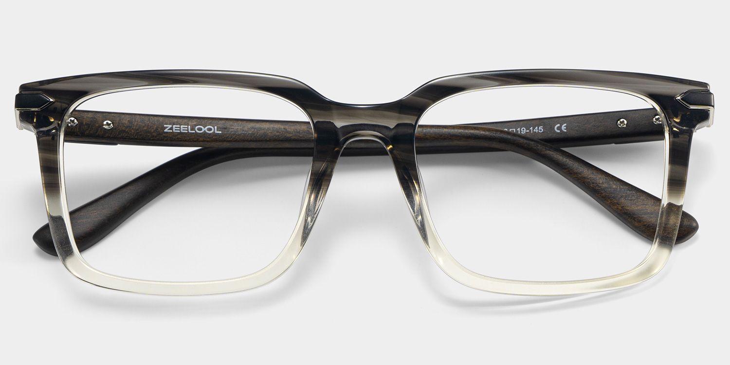 Noah black and clear ombre glasses with Rectangle Frame Online | ZEELOOL3