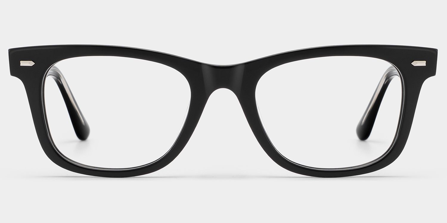 Robert Rectangular Thick Frame Black Glasses Online | ZEELOOL1