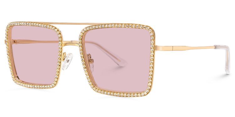 Diva Square Gold Sunglasses