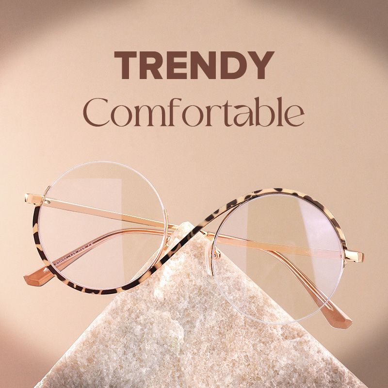 Flozif Tortoise Round Frame Glasses deals -Zeelool5