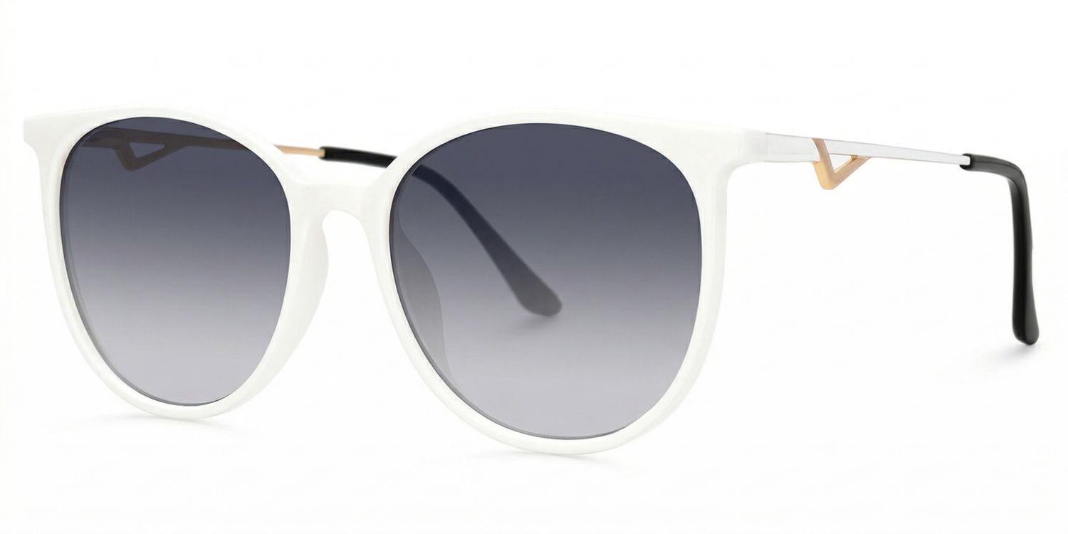 Chanty White Round Sunglasses to Frame Your Face | ZEELOOL1