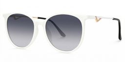 Chanty White Round Sunglasses1