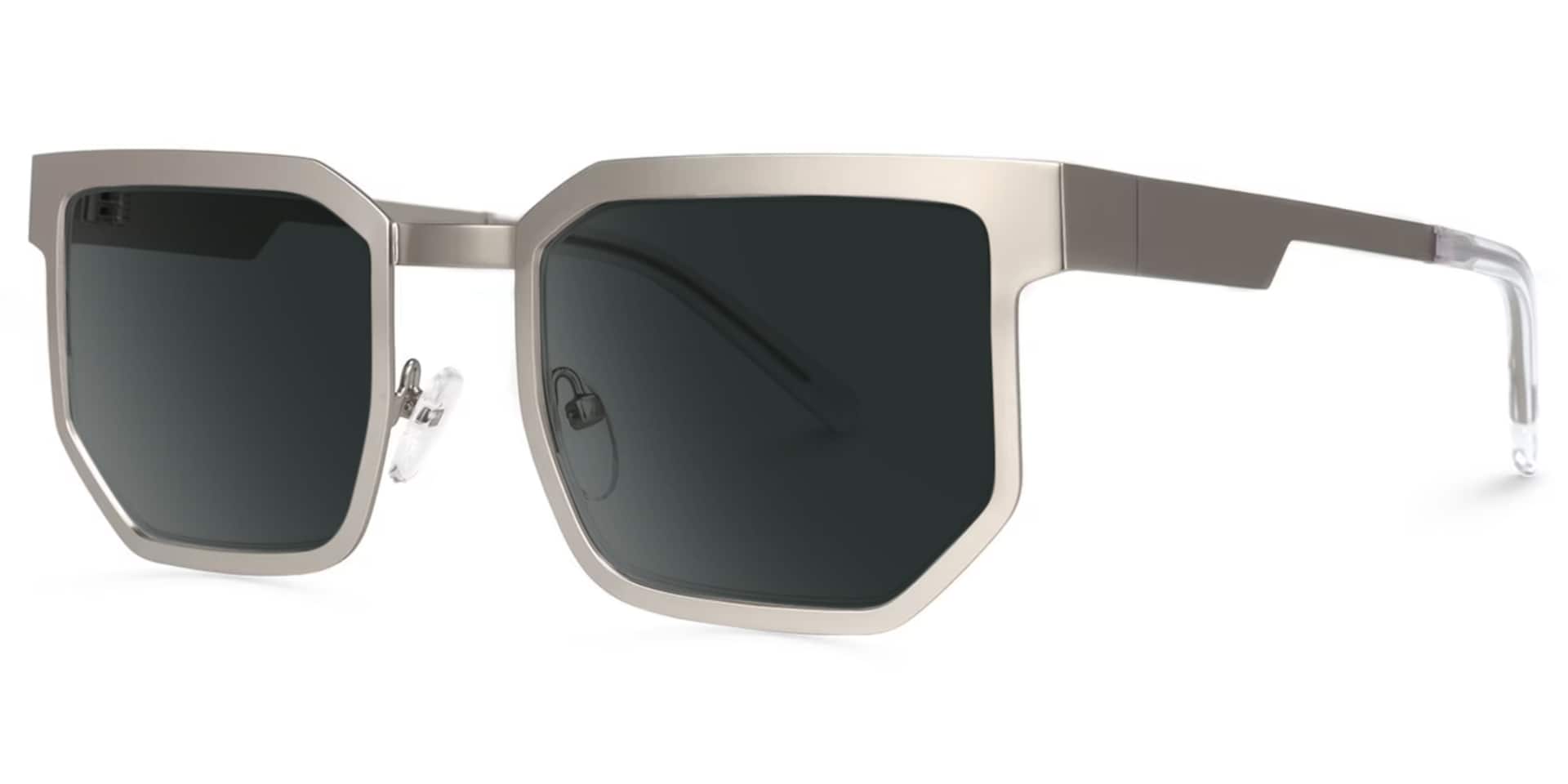 Barber Geometric Silver Sunglasses Frames1