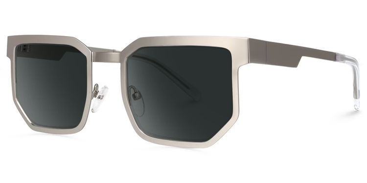 Barber Silver Rectangle Sunglasses