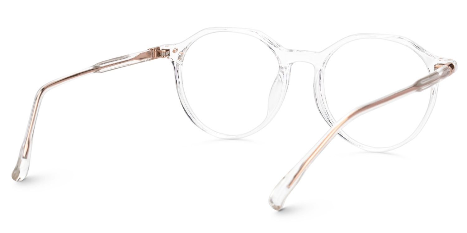 Round Tilly Crystal Color Frame Glasses | Zeelool3