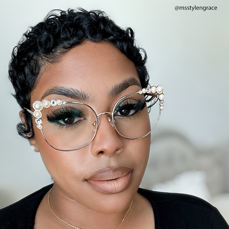 Wallice Cateye Gold Glasses5