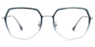 Kendra Geometric Blue Glasses0