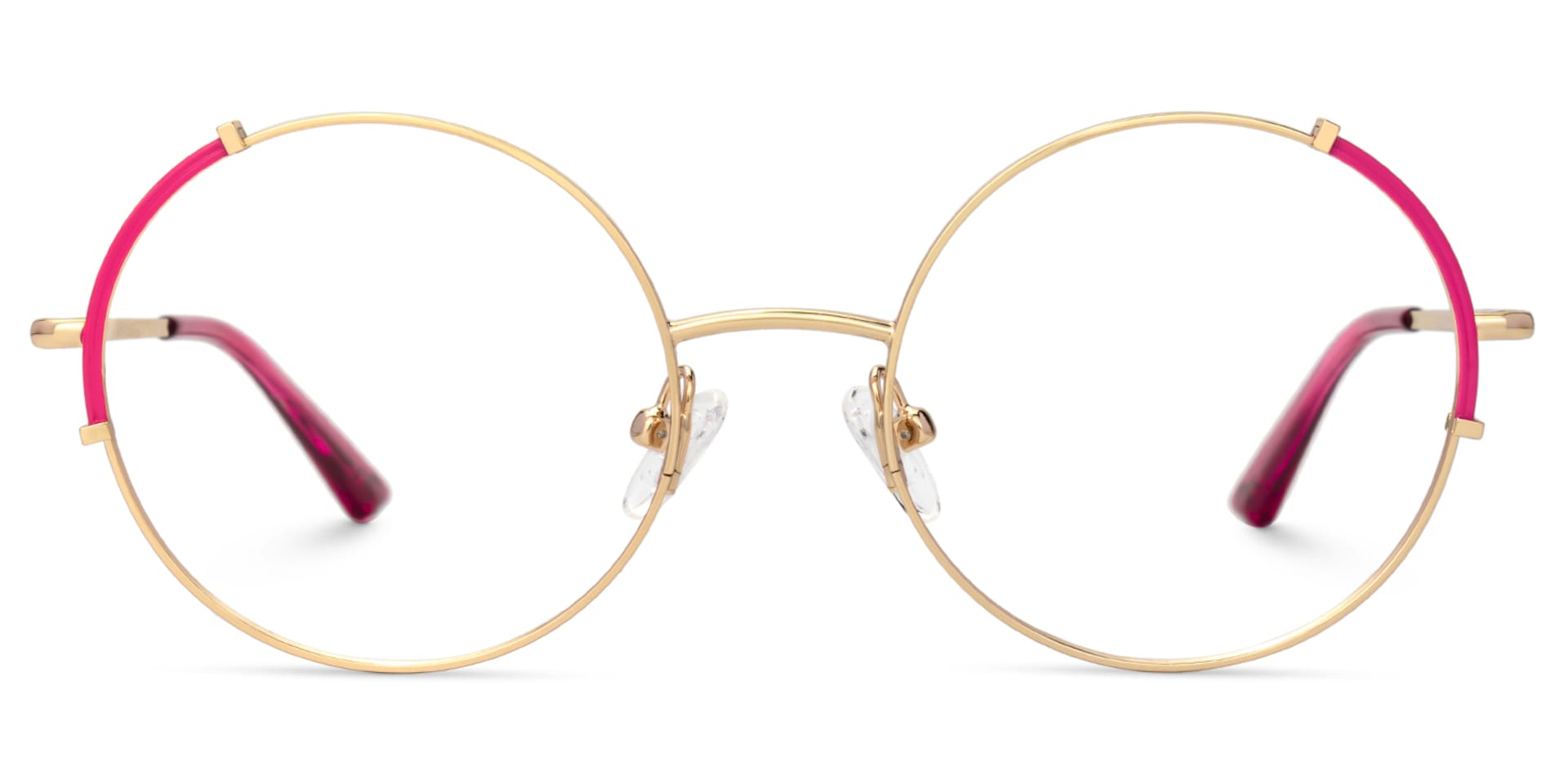 Circle Glasses Frames With Red Temples - Women's Glasses0