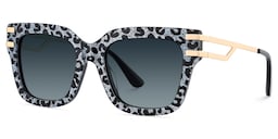 Lidia Square Gray Leopard Sunglasses2