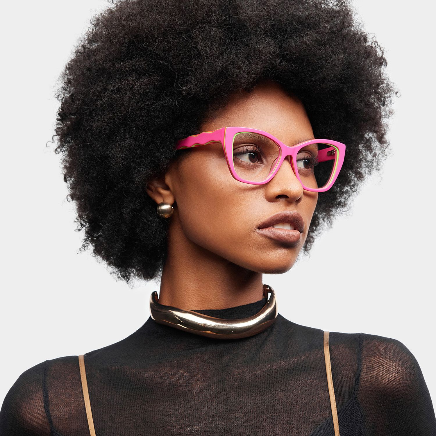 Blaise Pink Green Frame Glasses with Cat eye Frame Online | ZEELOOL