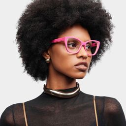 Blaise Cat-Eye Pink Green Glasses1