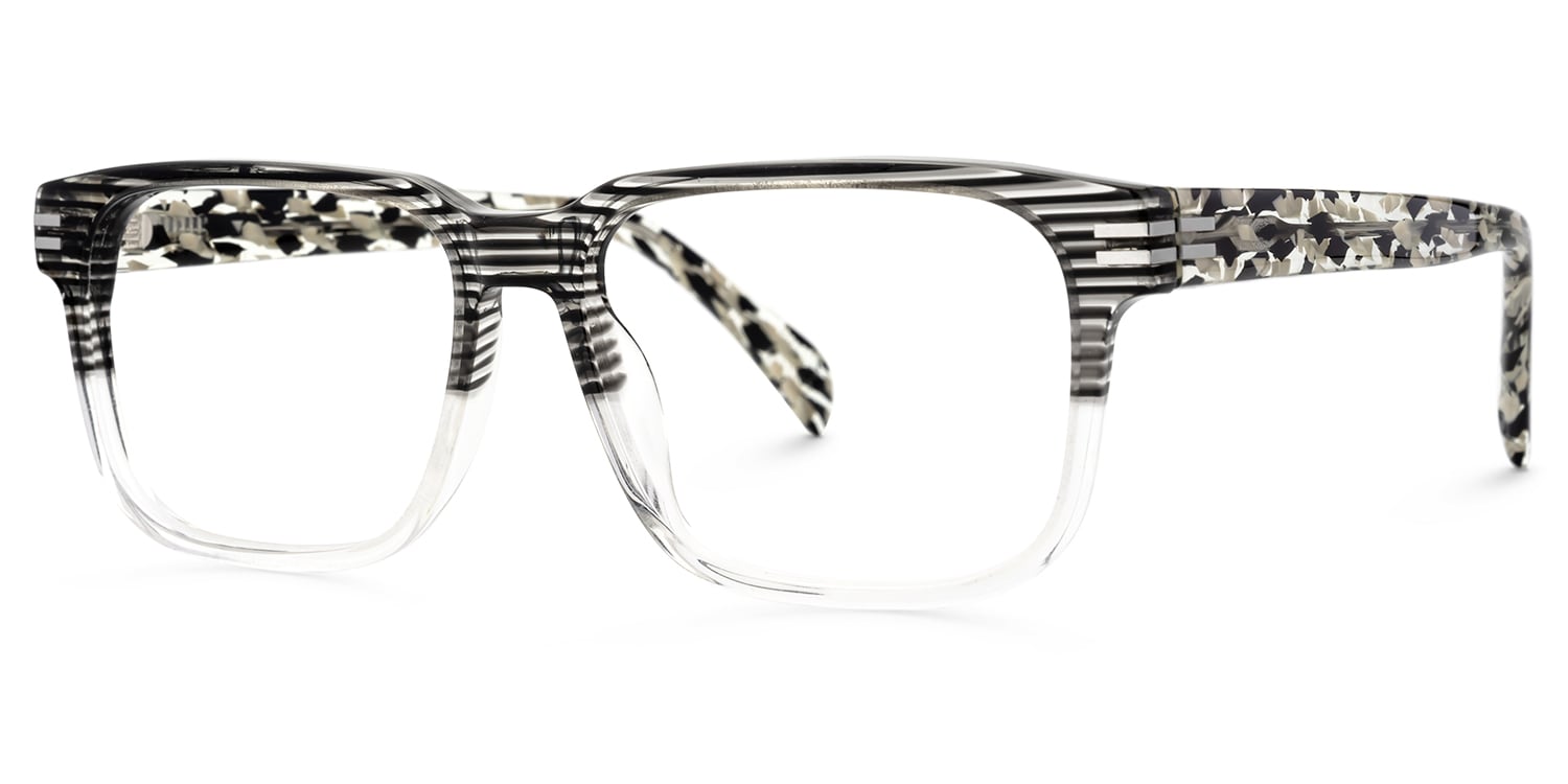 Devid Rectangle Black Crystal Glasses2