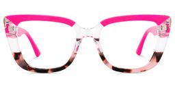 Lannez Rectangle Neon Pink Glasses1