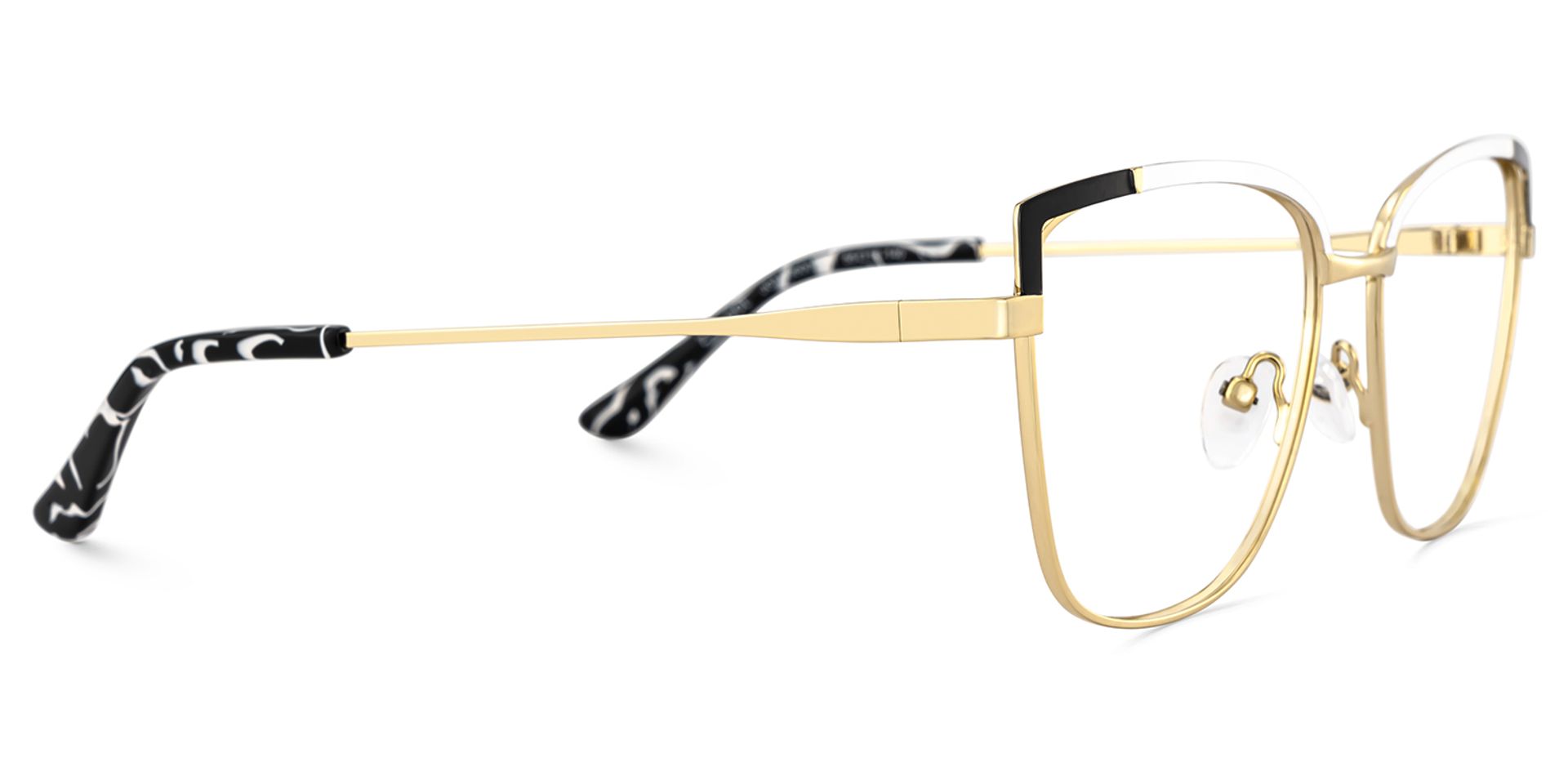 Square Metal Glasses With Black White Color4