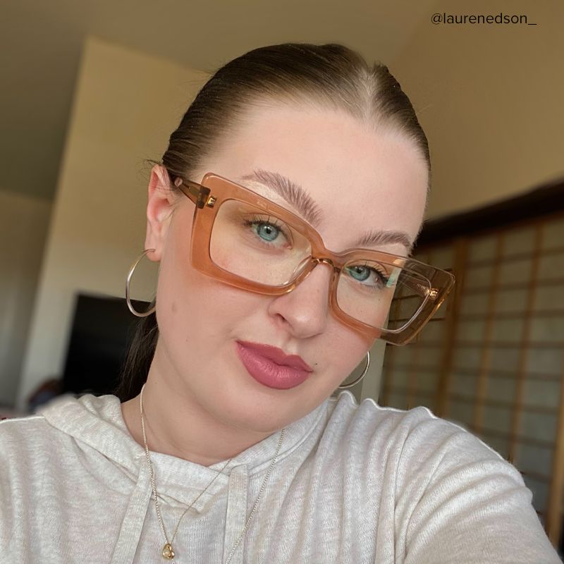 Newell Rectangle Translucent Brown Frame Glasses | Zeelool6