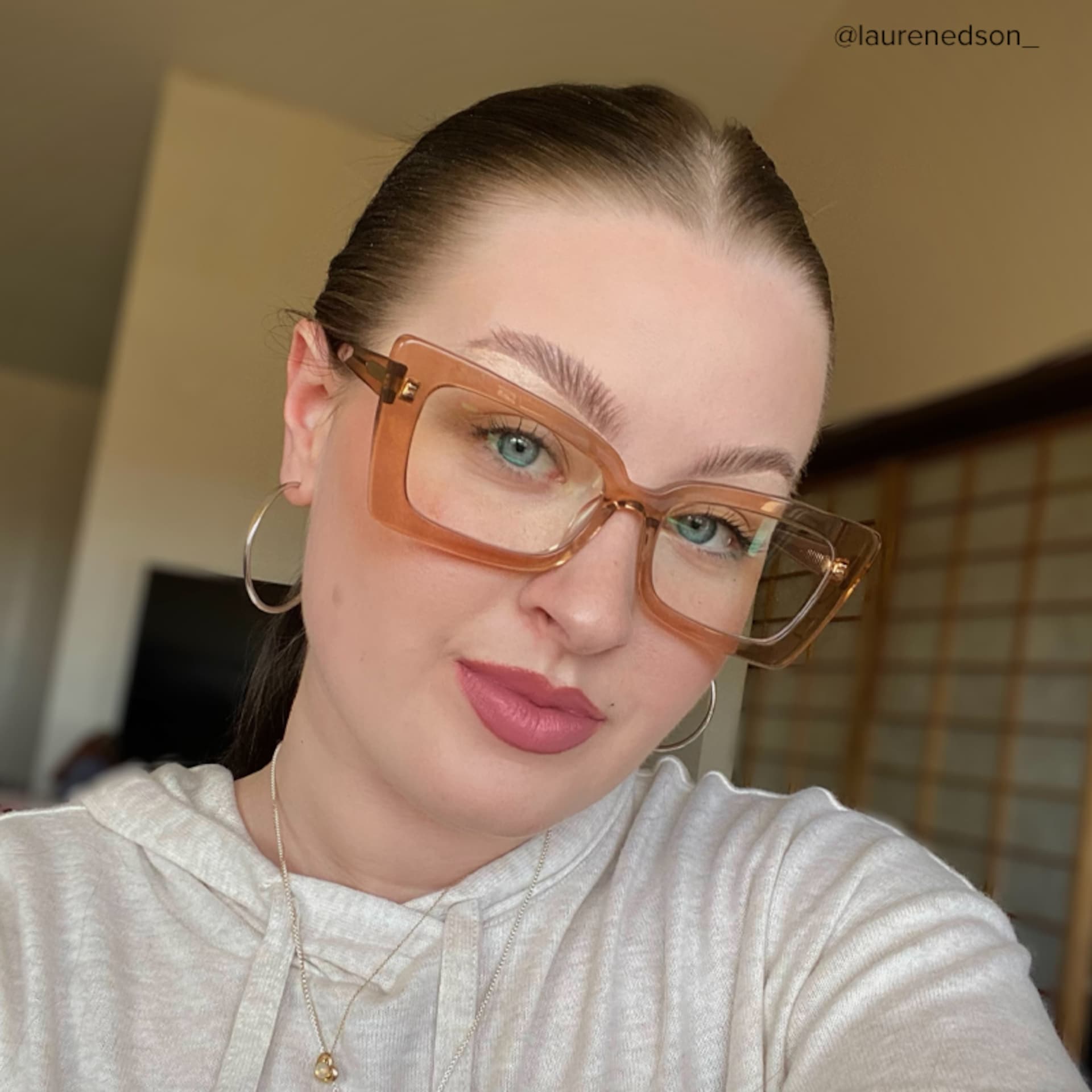 Newell Rectangle Translucent Brown Frame Glasses | Zeelool6