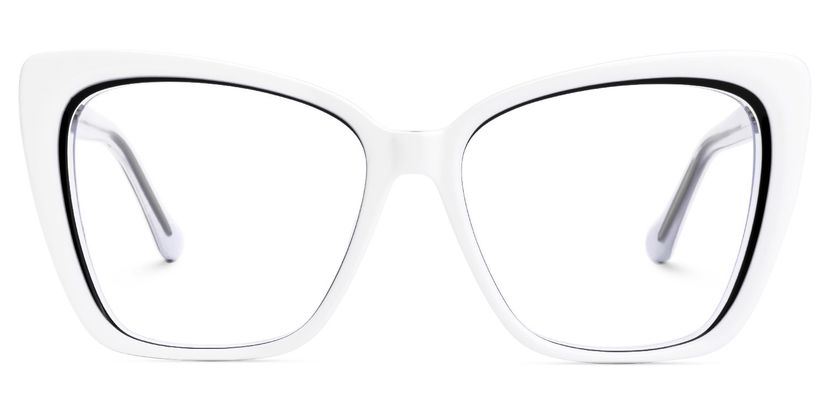 Shanell Butterfly White-Black Glasses