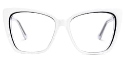 Shanell Butterfly White-Black Glasses0