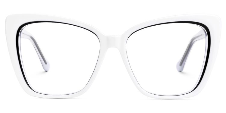 Shanell Butterfly White-Black Glasses