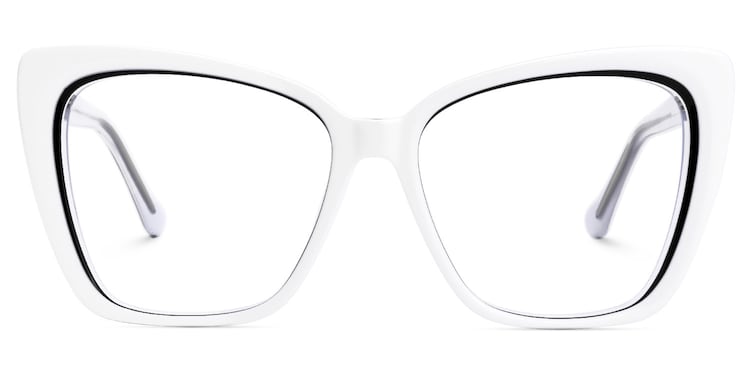 Shanell Butterfly White-Black Glasses