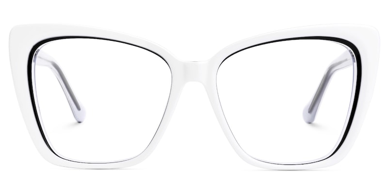 Shanell Butterfly White-Black Glasses