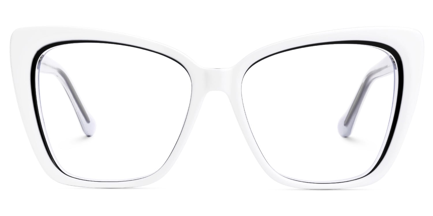 Shanell Butterfly White-Black Glasses