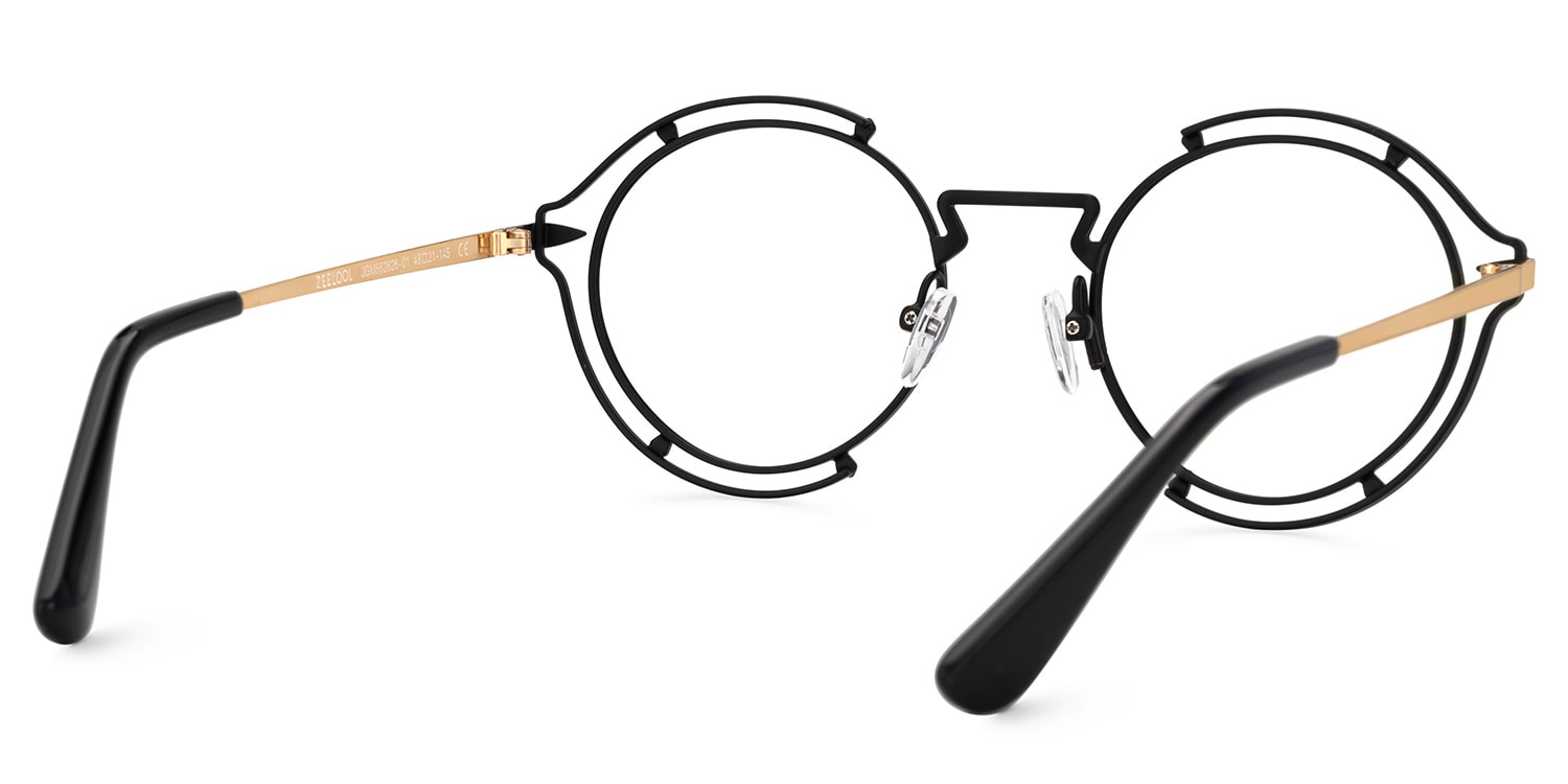 Frazer Round Black Glasses3