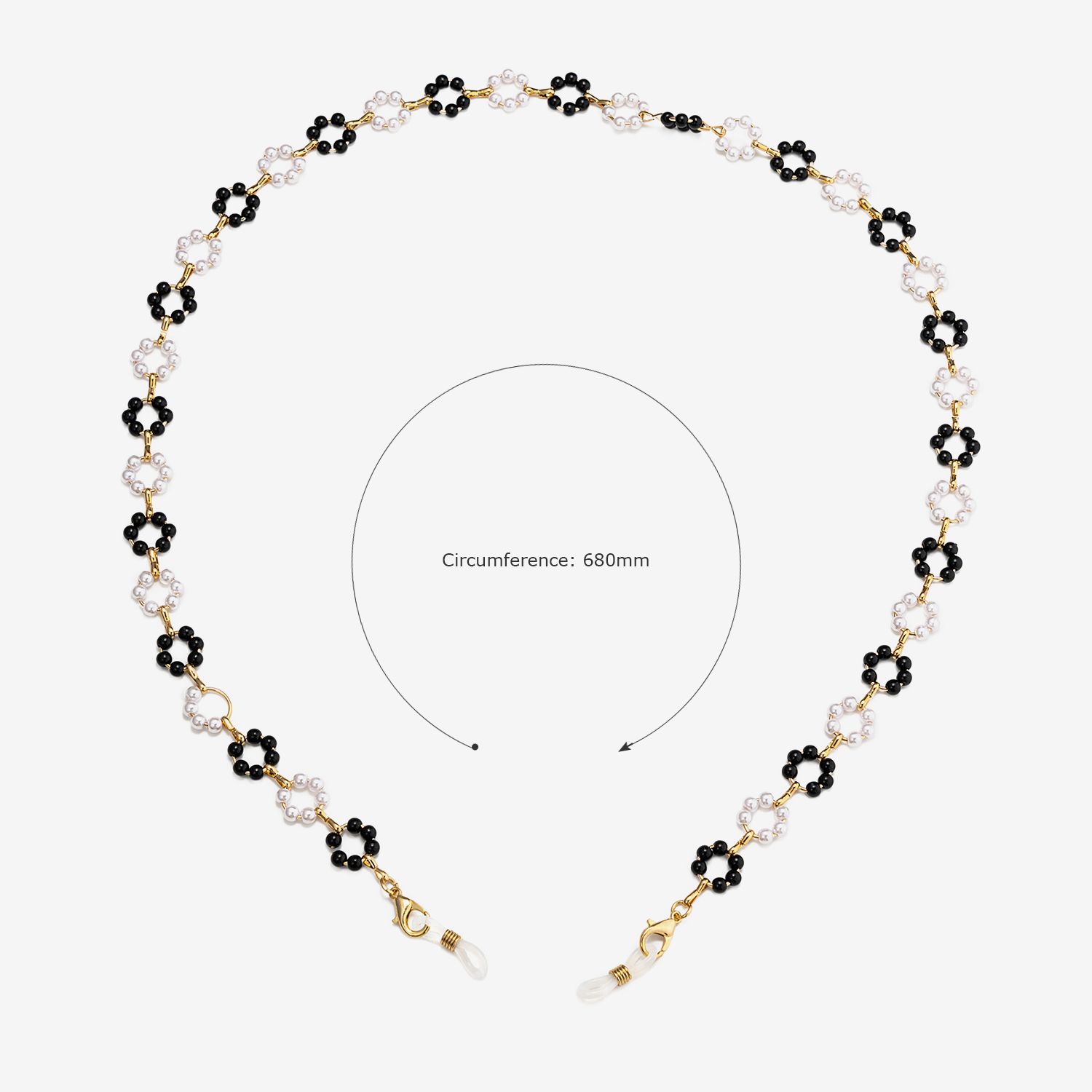 Fashion Black White Flower Eyeglasses Chains Accessories on Zeelool2