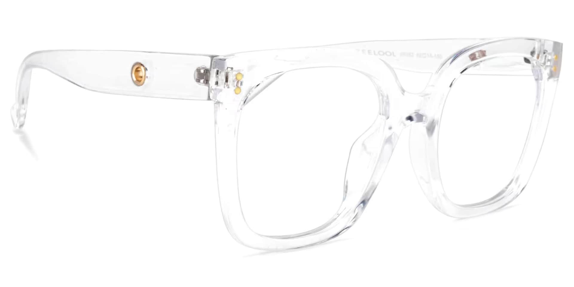 Ebony Square Crystal Clear Frame Glasses | Zeelool4