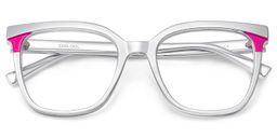 Dazzler Silver Pink Square Glasses2