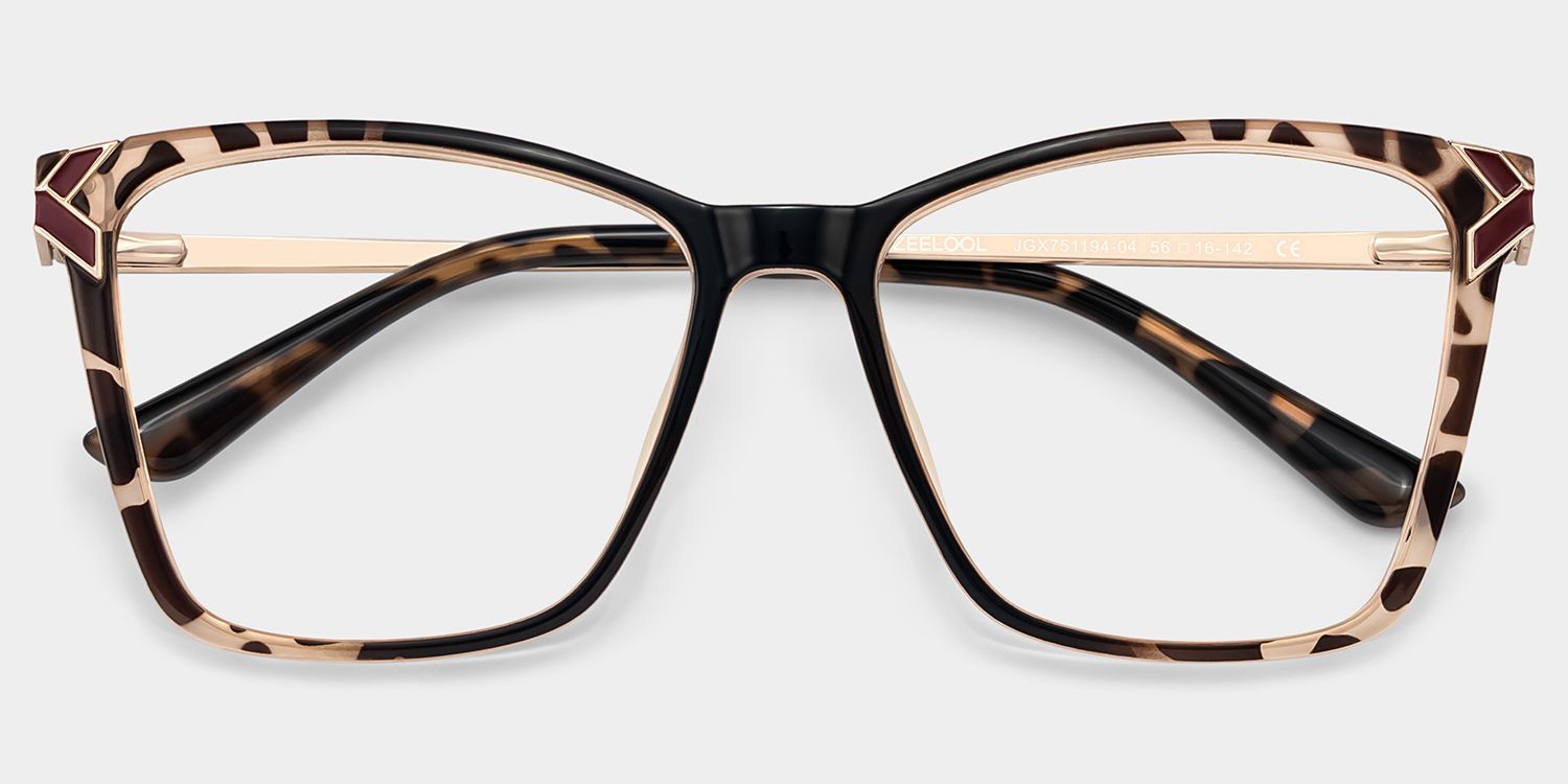Tricee Square Tortoise shell Eyeglass Frames For Women | ZEELOOL2