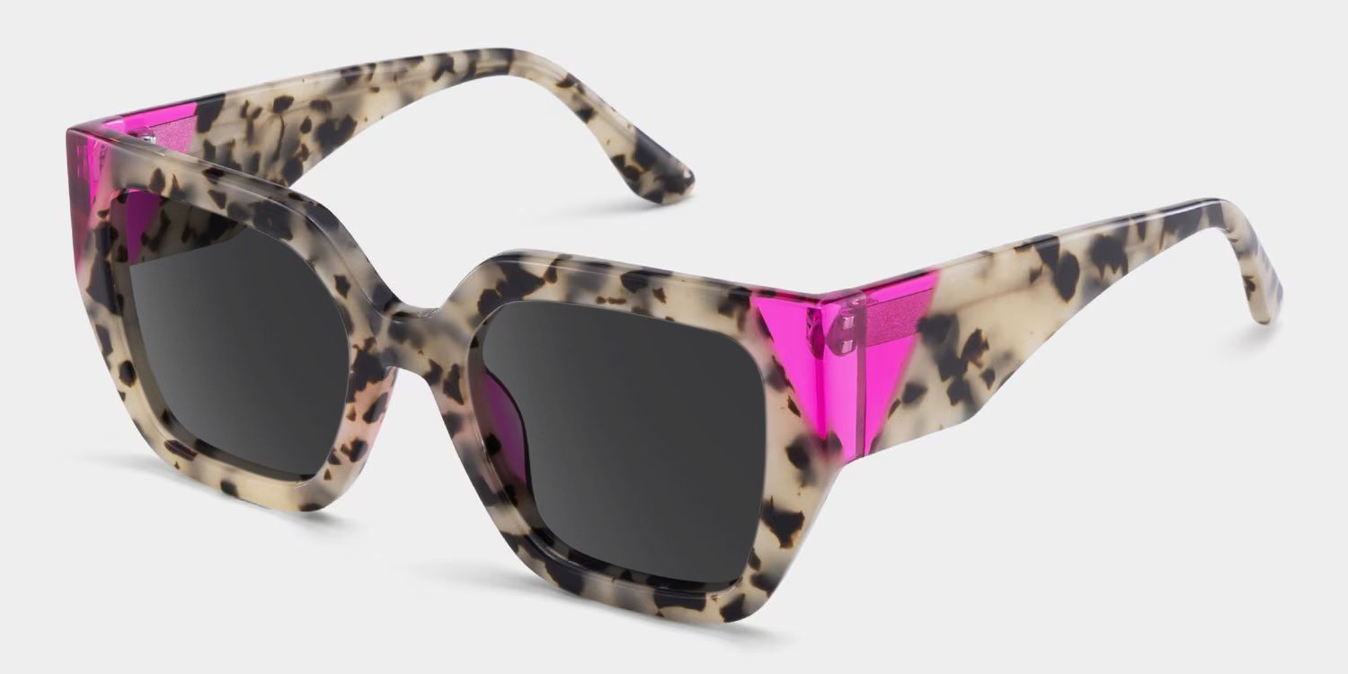Viva Tortoise Pink Square Polarized Sunglasses for Driving | ZEELOOL